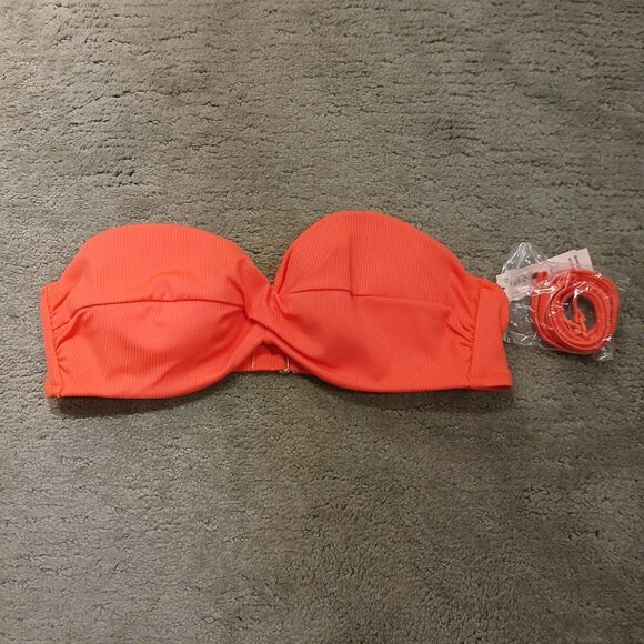 Victorias Secret Twist Front Knockout Strapless Bandeau Bikini Top Size 36B - Picture 1 of 6